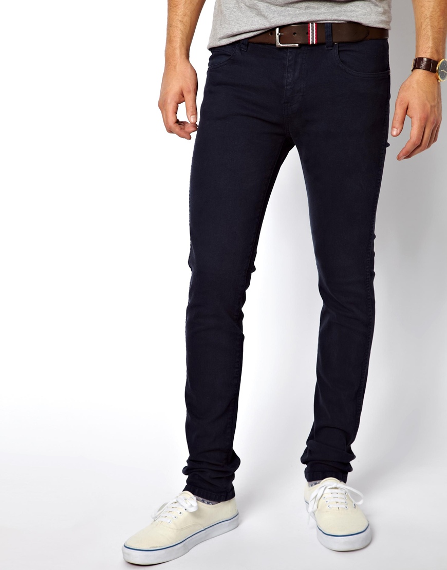 navy blue skinny slacks
