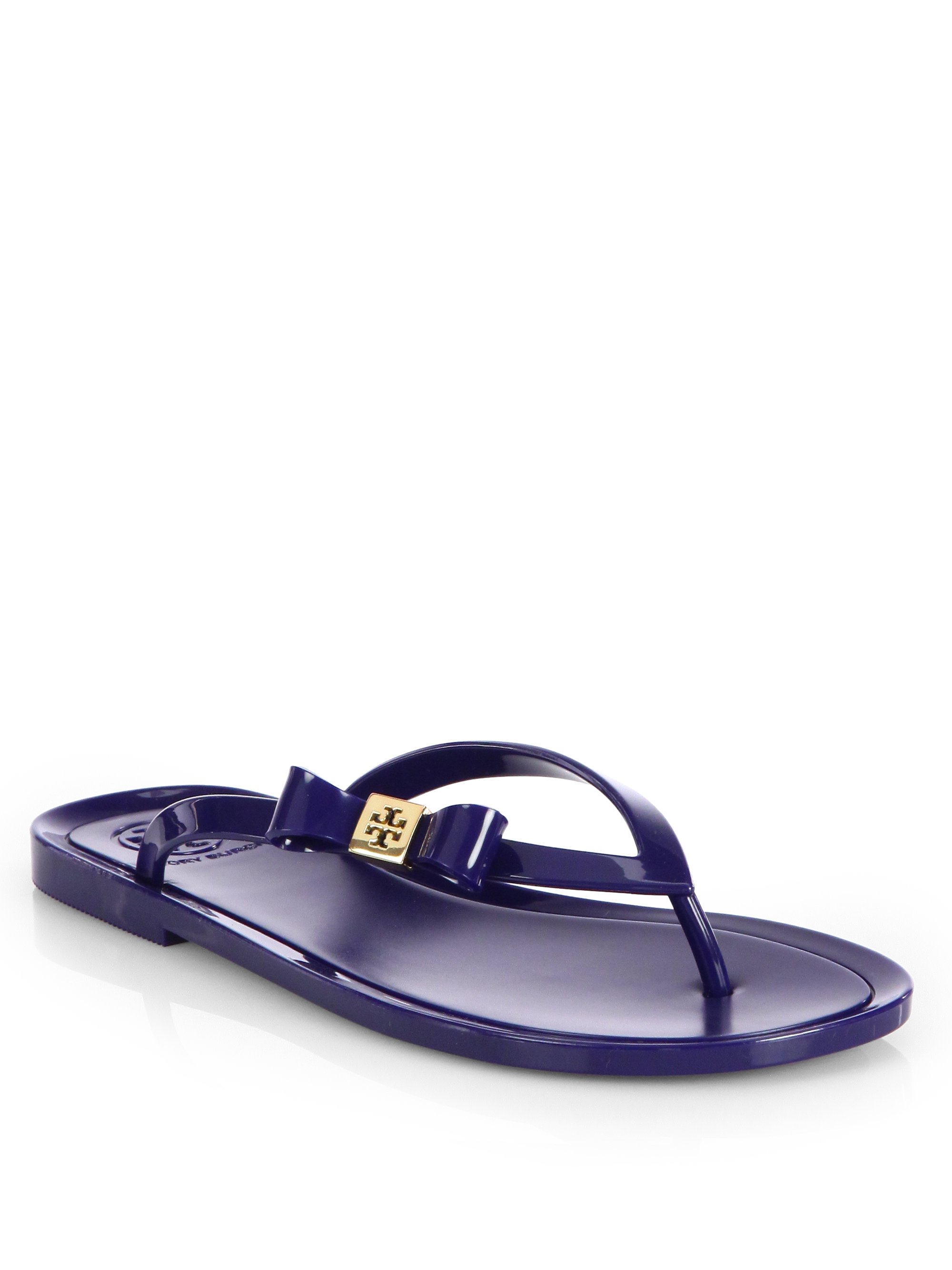 Tory Burch Michaela Jelly Thong Flip Flops In Blue Ultramarine Lyst 3269