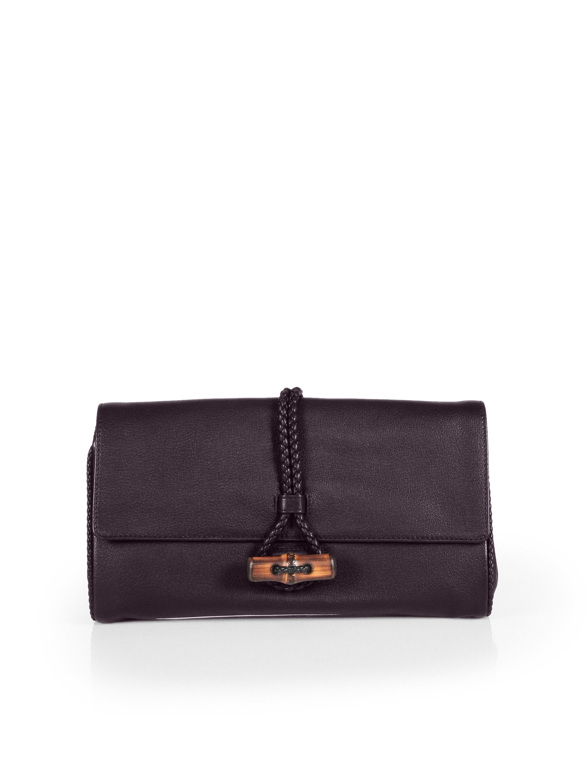 Gucci Hip Bamboo Deer Leather Clutch in Brown Lyst