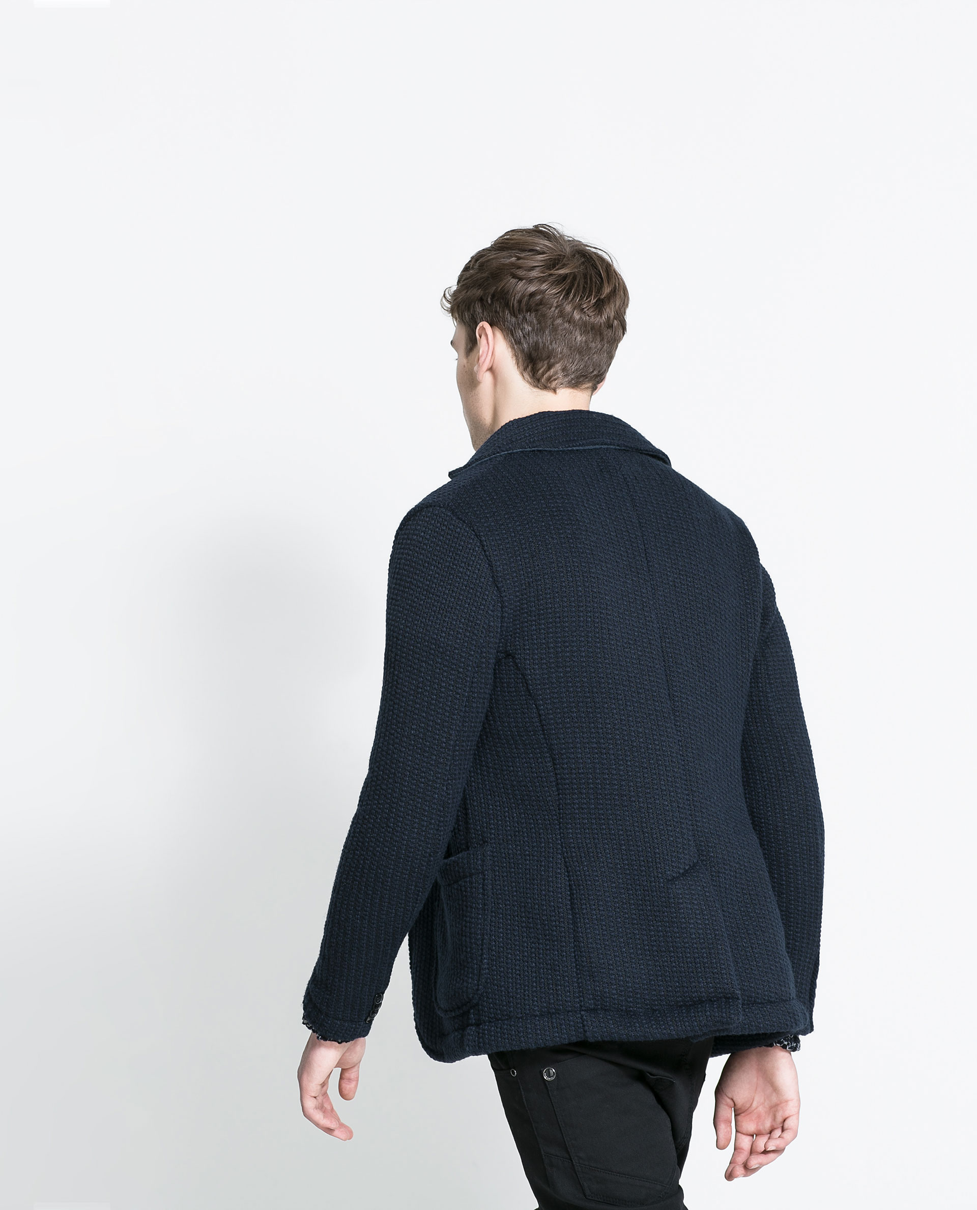 Zara Wool Blazer In Blue For Men Navy Blue Lyst