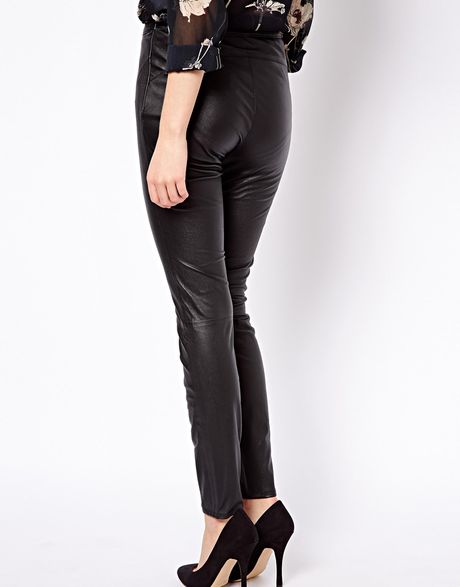 Asos Ted Baker Superstretch Leather Pants in Black | Lyst