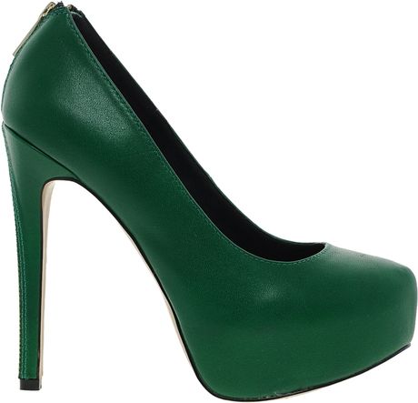 Asos Maternity River Island Natter Green Zip Back Court Shoes in Green