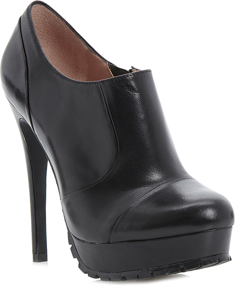 dune flat black ankle boots