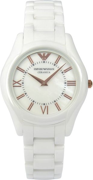 emporio armani white ceramic watch