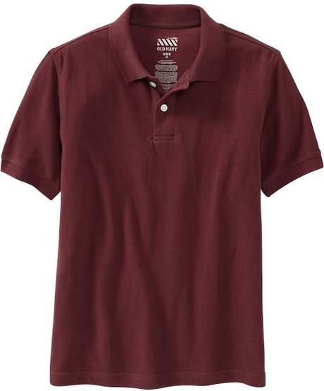 Old Navy Boys Shortsleeve Pique Polos in Red for Men (Burgundy)