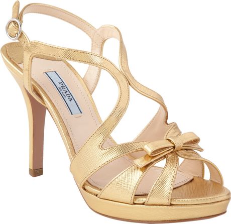 sandal strappy prada platform gold