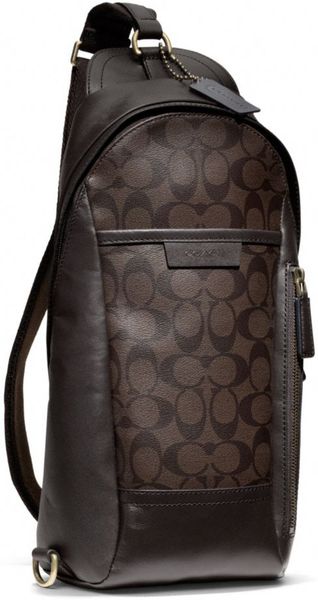 Coach Bleecker Signature Convertible Sling Pack in Signature Coated Canvas in Gray for Men ...