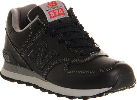 new balance 574 mens black leather