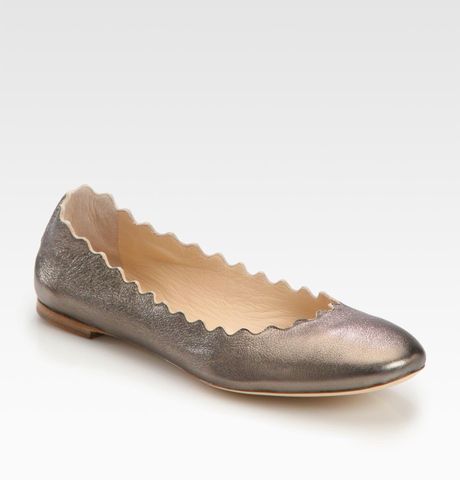 chloe silver flats