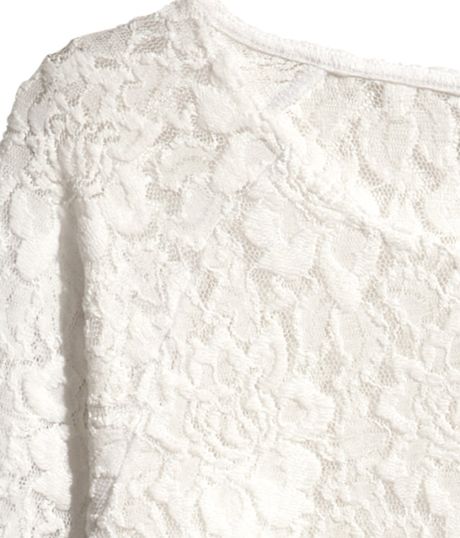 H&m Lace Top in White | Lyst