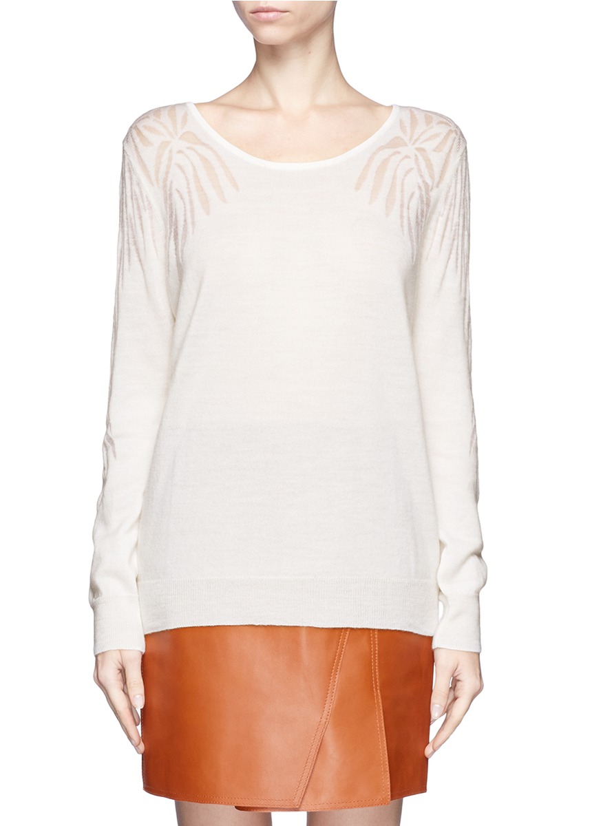 Sandro Sheer Pattern Knit Top in White Lyst