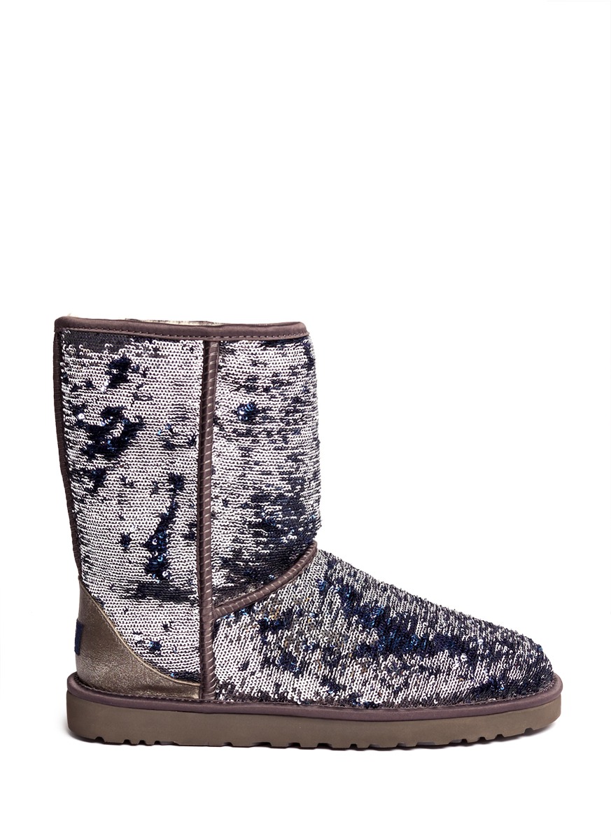 silver uggs metallic