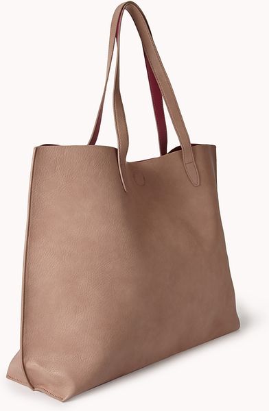 Forever 21 Everyday Faux Leather Tote in Pink (Mauve)