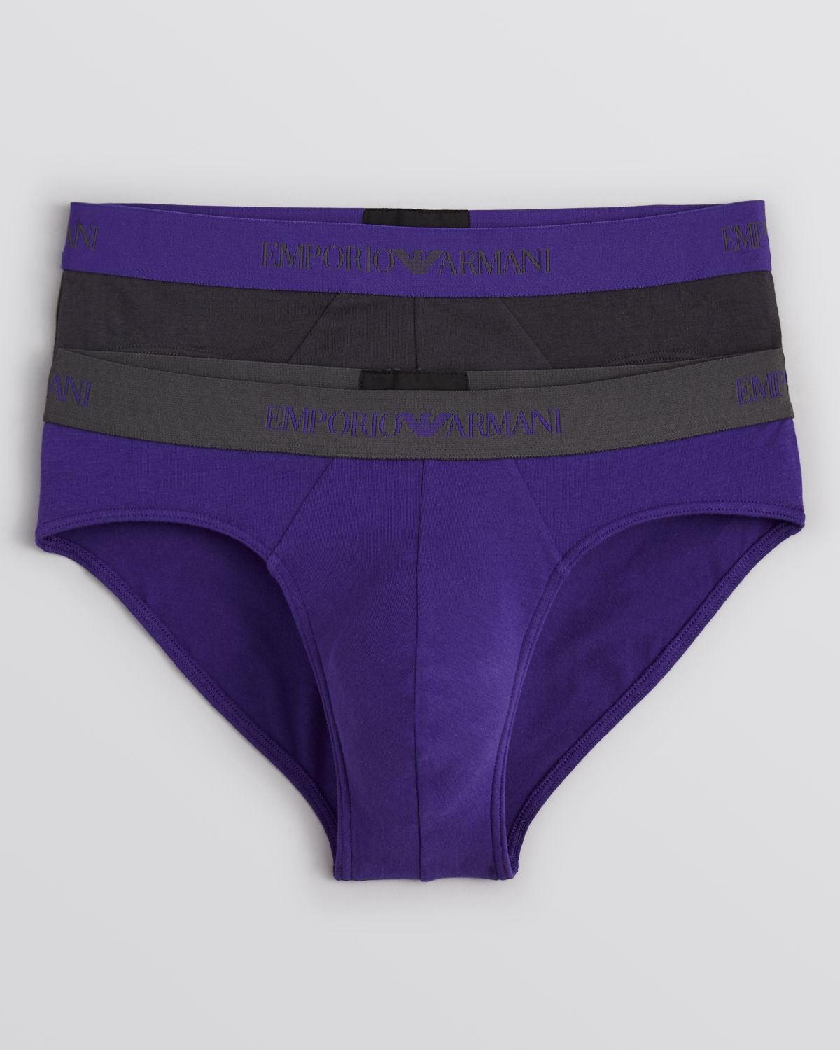 Emporio Armani Armani Underwear Briefs Set Of 2 in Purple for Men (Dark Violet/Grey) Lyst