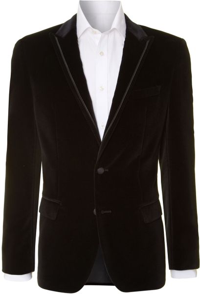 Hugo Boss Harford Velvet Slim Fit Jacket in Black for Men