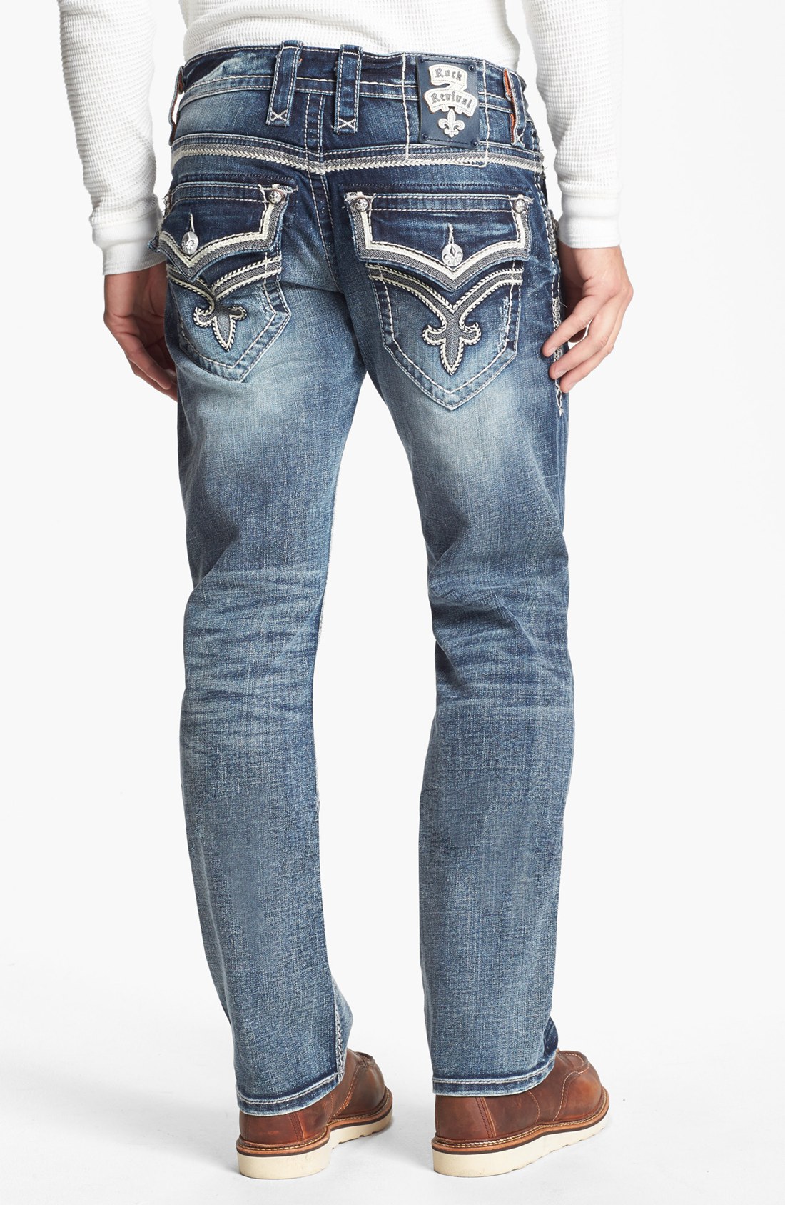 Rock Revival Ben Straight Leg Jeans in Blue for Men (Medium Blue) | Lyst