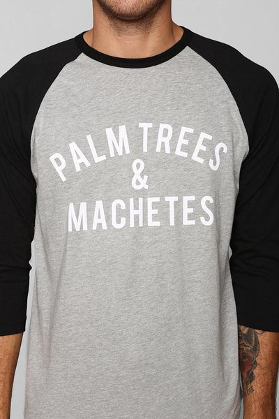 Urban Outfitters Us Versus Them Palm Tree Raglan Tee in Black for Men ...