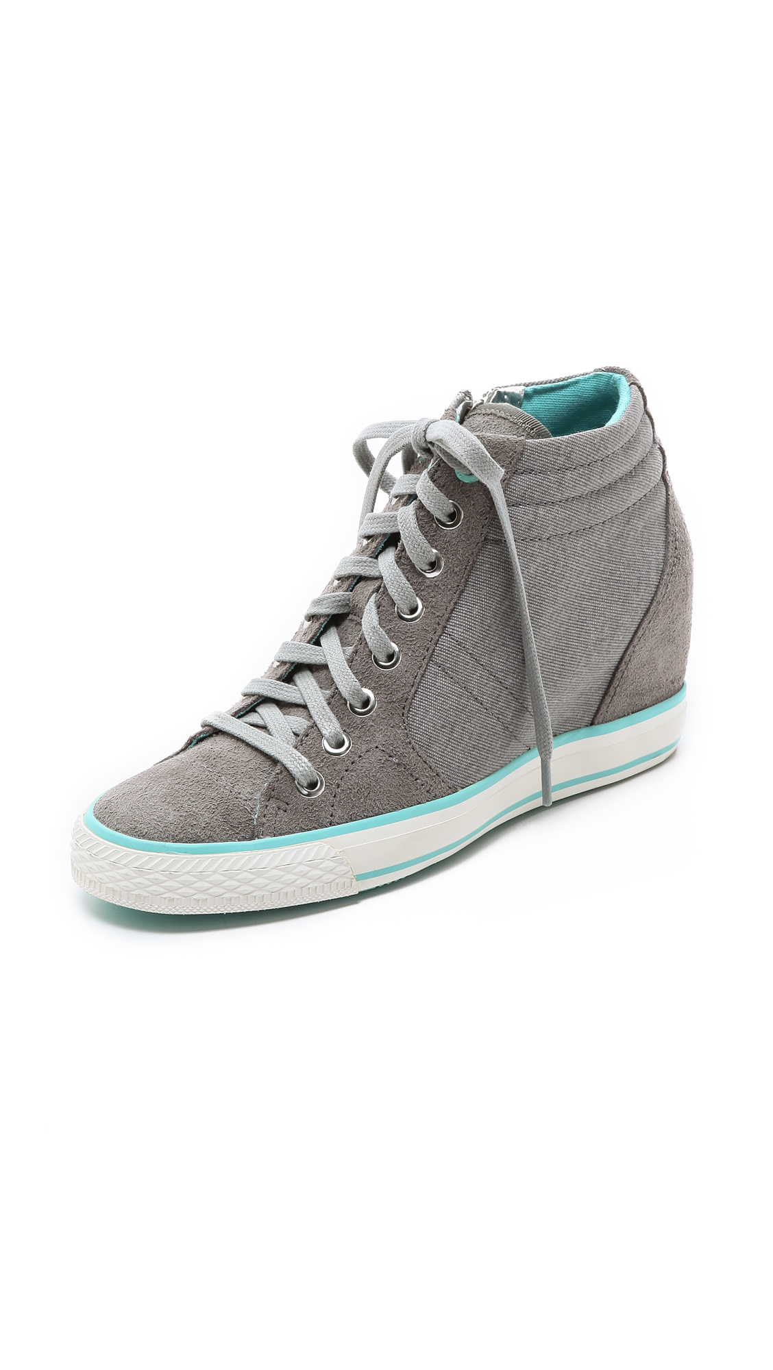Dkny Cindy Wedge Sneakers in Gray (Grey)
