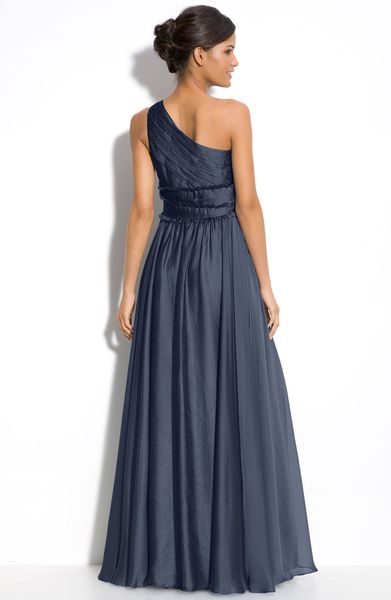 ml monique lhuillier one shoulder gown