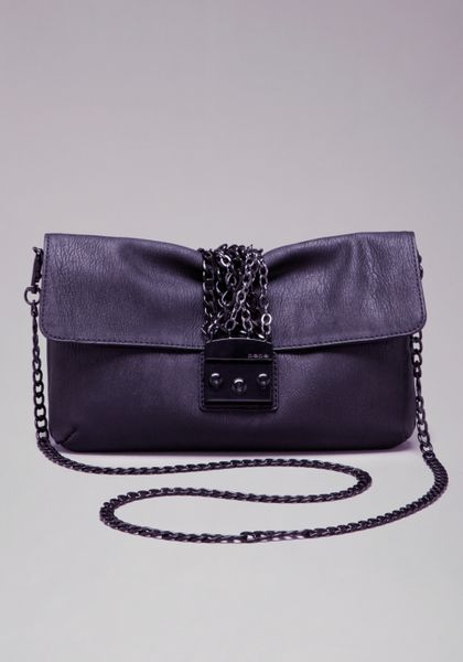 Bebe Chain Clutch Bag in Purple | Lyst