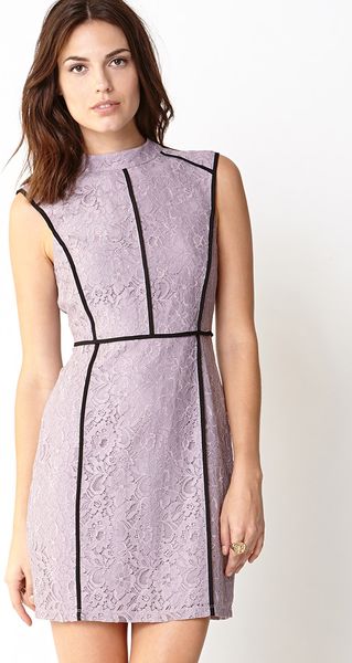 Forever 21 Lovely Lace Sheath Dress in Purple (Lavender)