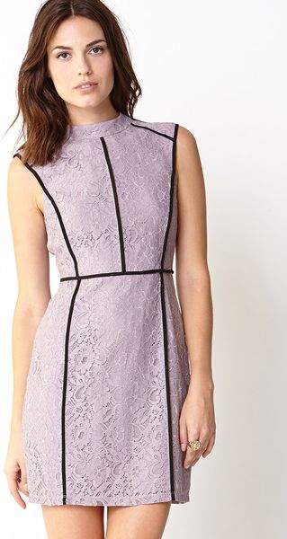 Forever 21 Lovely Lace Sheath Dress in Purple (Lavender)