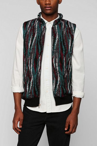 Urban Outfitters Urban Renewal Patterned Sweater Vest in Green for Men ...