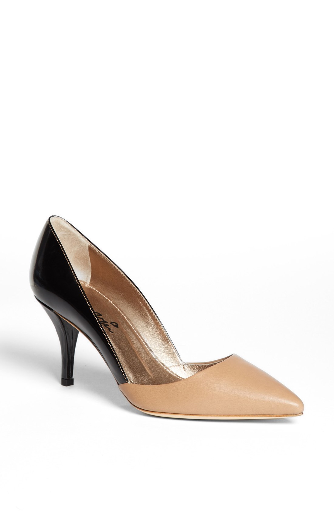 Lanvin Bicolor Pointy Toe Pump in Beige (Black/ Beige) | Lyst