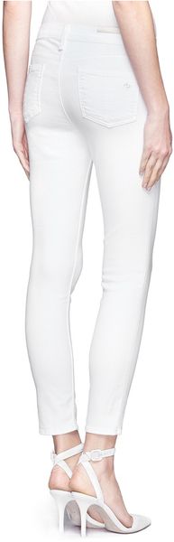 Rag & Bone Cropped Skinny Jeans in White | Lyst