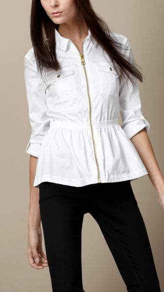 zip front peplum top