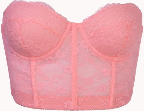 pink corset bra strapless forever lace