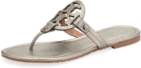 tory burch miller sandals pewter