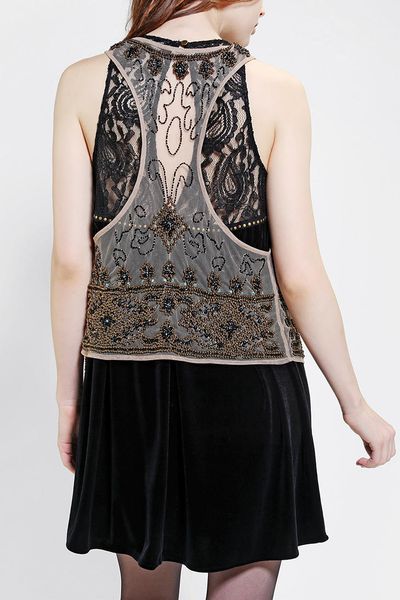 Urban Outfitters Ecote Cirque Embellished Sheer Vest in Multicolor ...