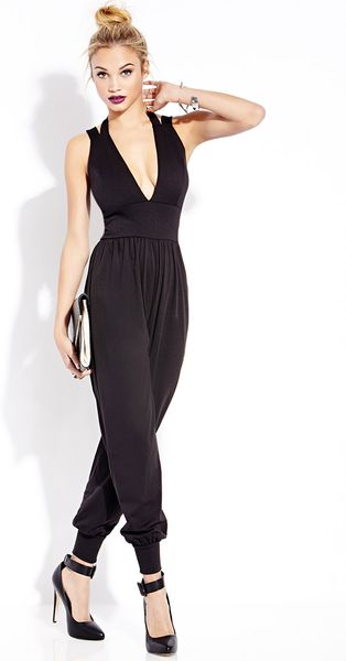 Forever 21 Cool Girl Jumpsuit in Black | Lyst