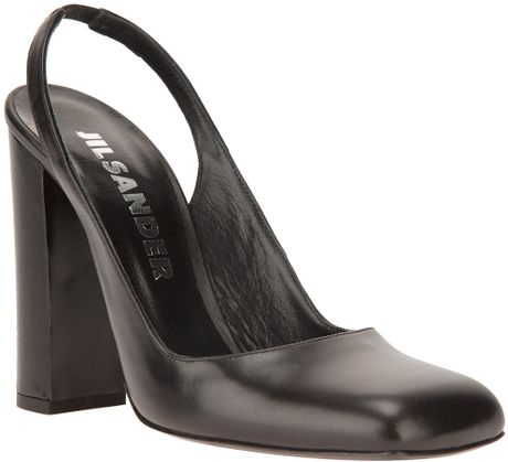 black block heel sling back