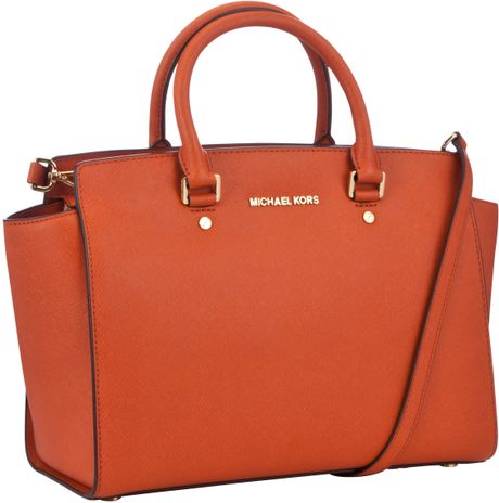Michael Michael Kors Selma Large Tote Handbag in Orange