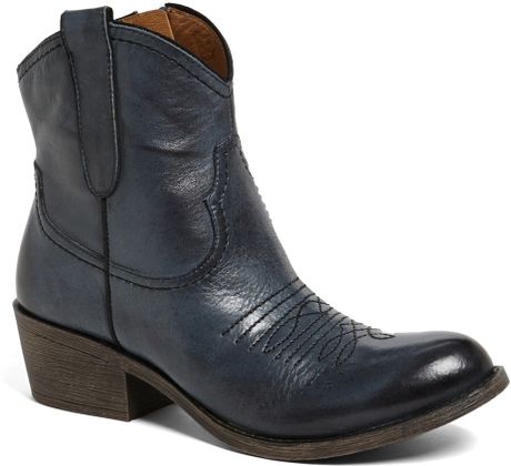 santorini blue western booties