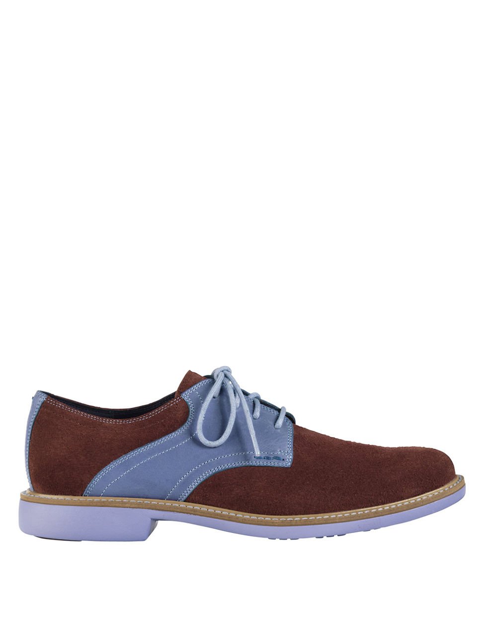 blue suede oxfords