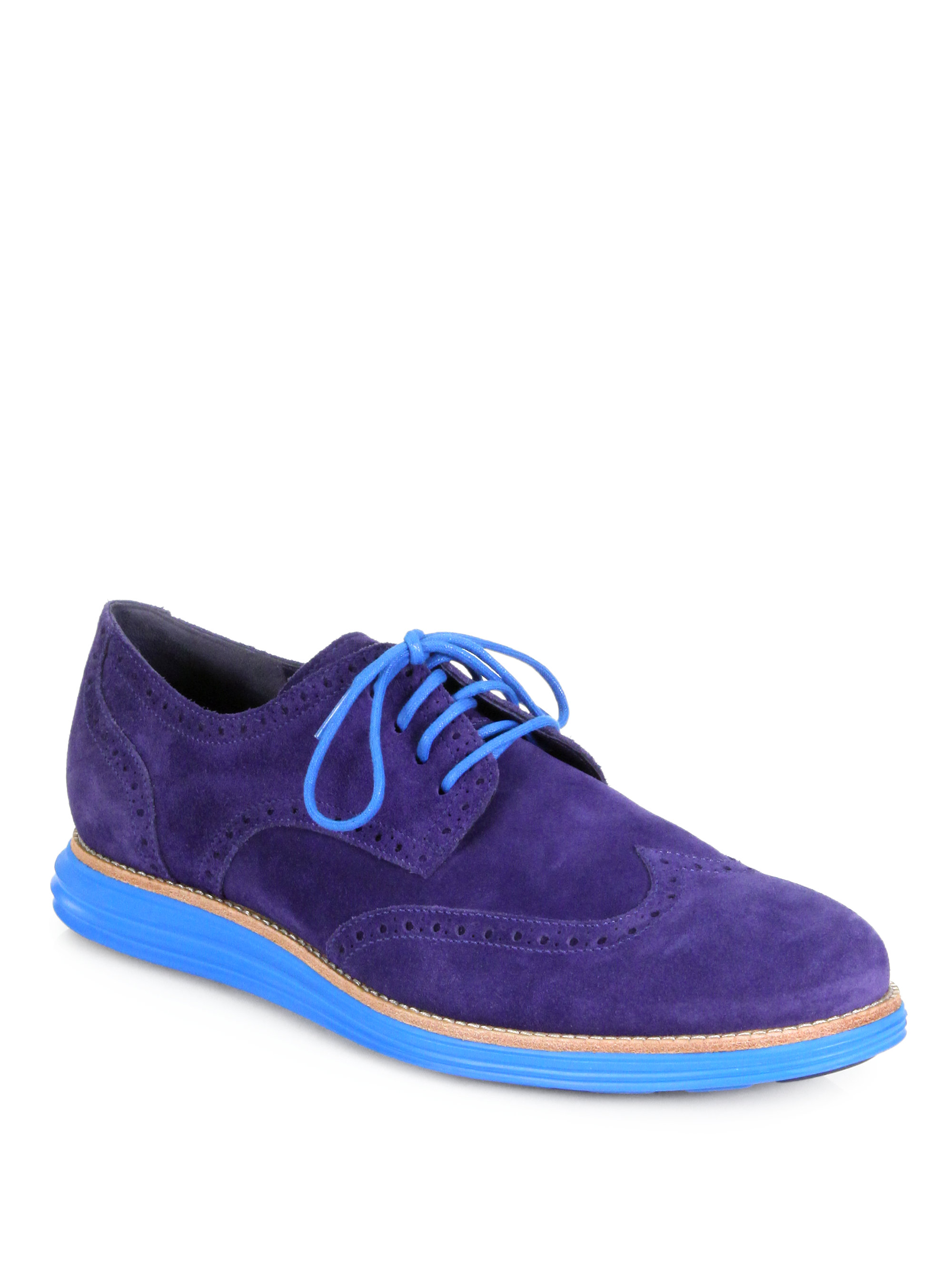 cole haan blue wingtip shoes