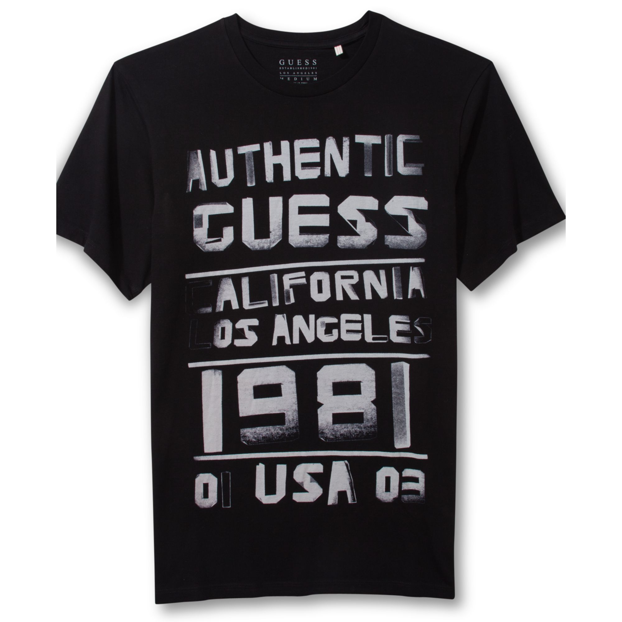 guess black logo t shirt