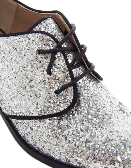 asos silver flat shoes