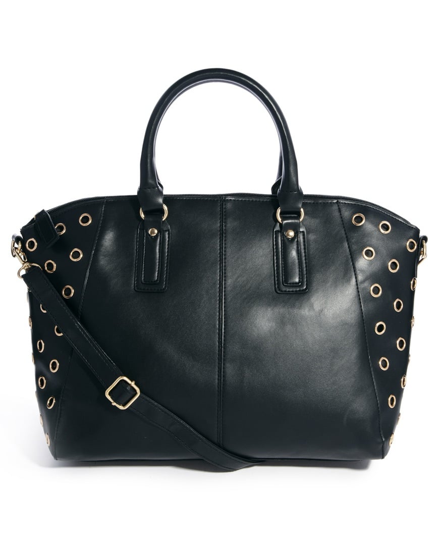 Asos New Look Wendy Eyelet Bowler Bag in Black Lyst