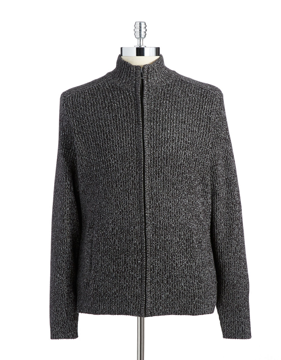 Calvin Klein Marled Zip Up Sweater in Gray for Men (grey) Lyst