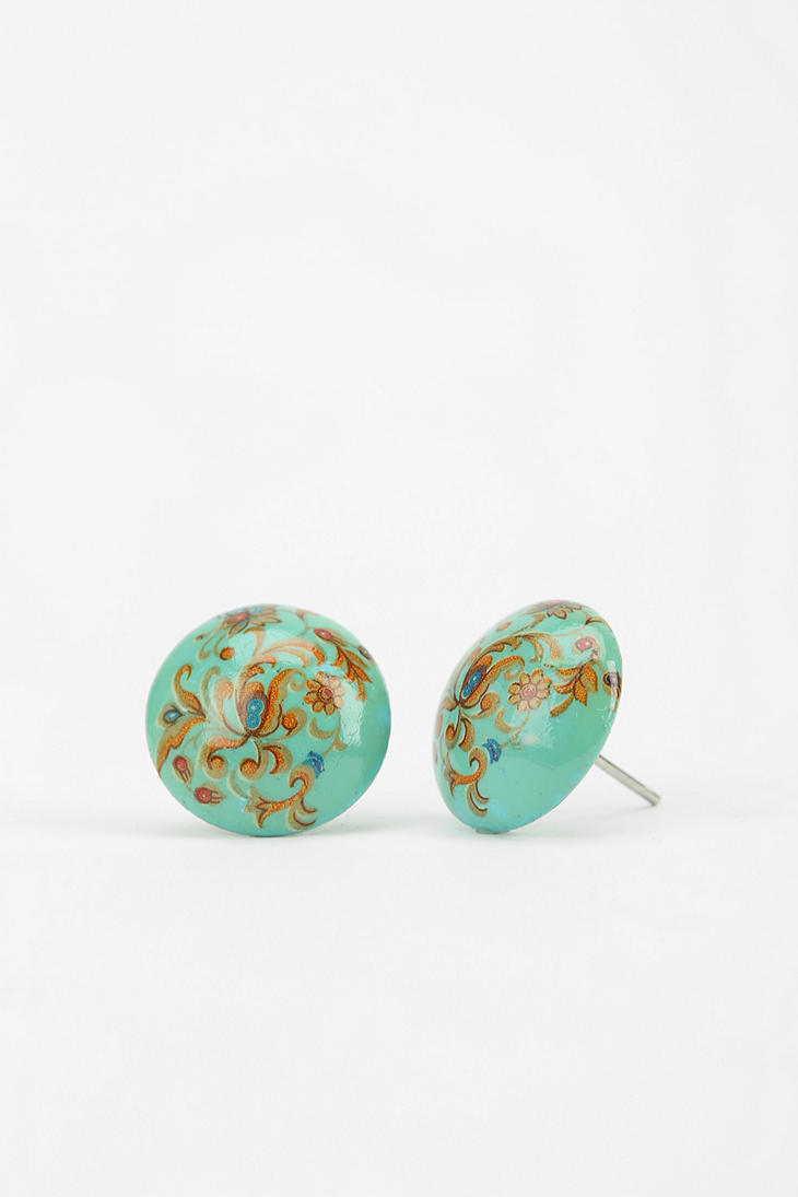 Urban Outfitters Diament Jewelry X Urban Renewal Floral Circle Stud ...