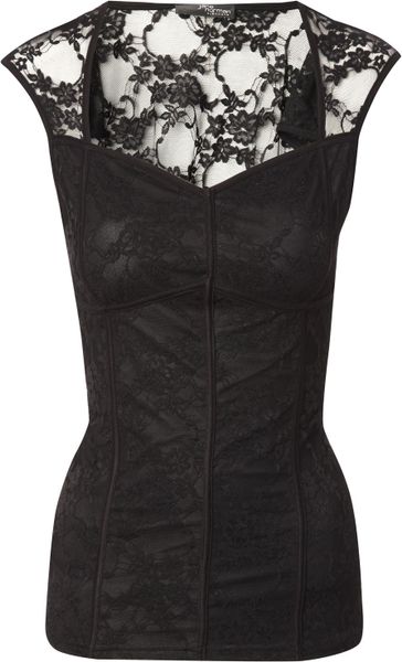 Jane Norman Lace Corset Top In Black Lyst