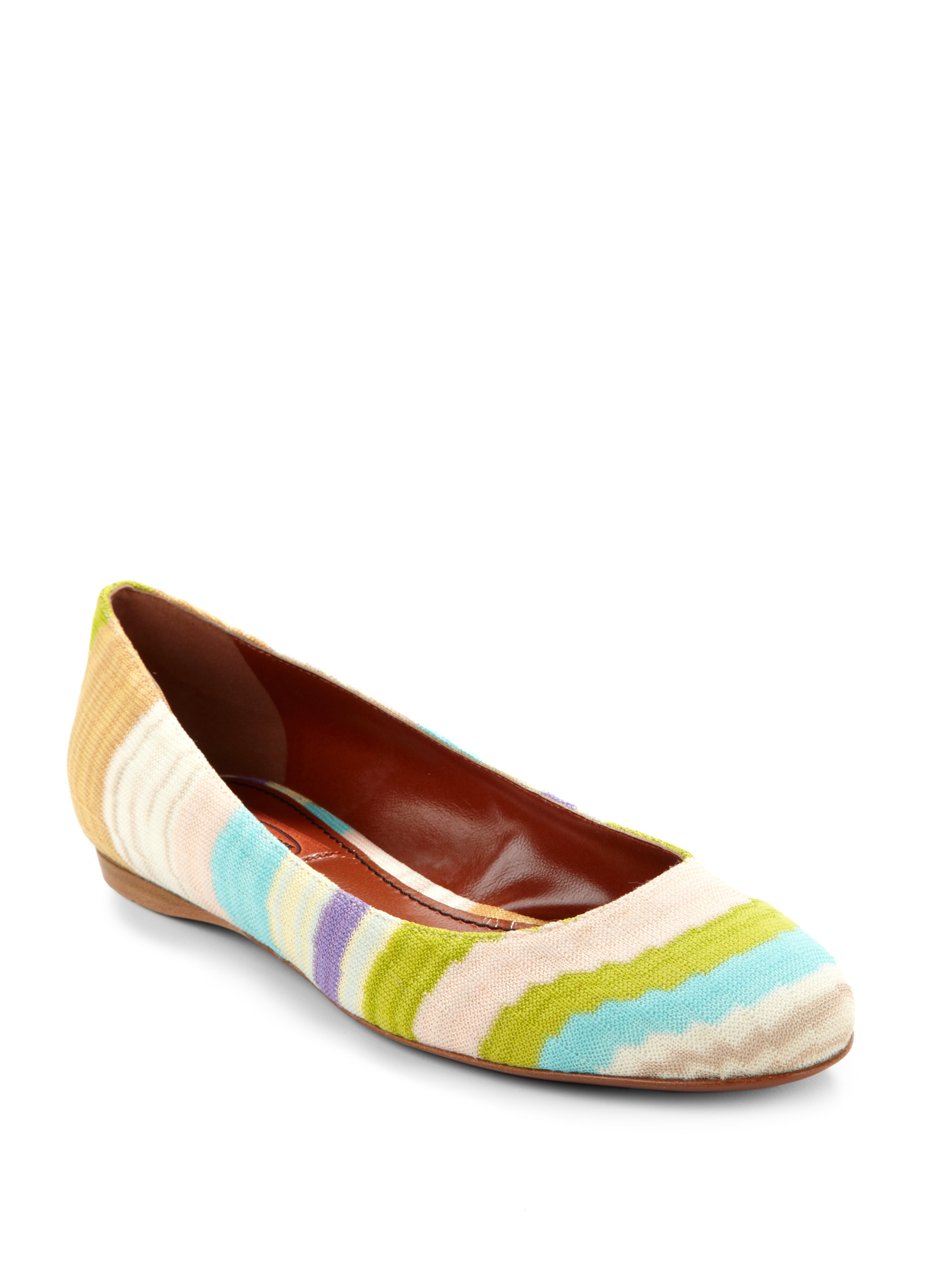multicolor ballet flats