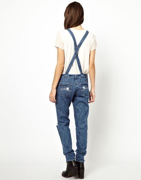 Asos New Look Denim Overall in Blue (Darkblue) | Lyst