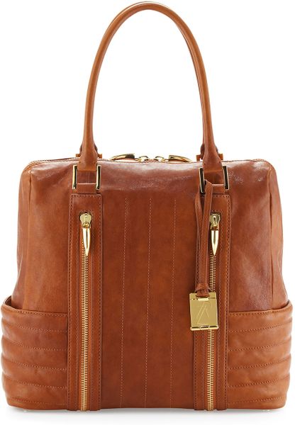 Rachel Zoe Montana Leather Zipper Tote Bag Saddle in Brown (null) | Lyst