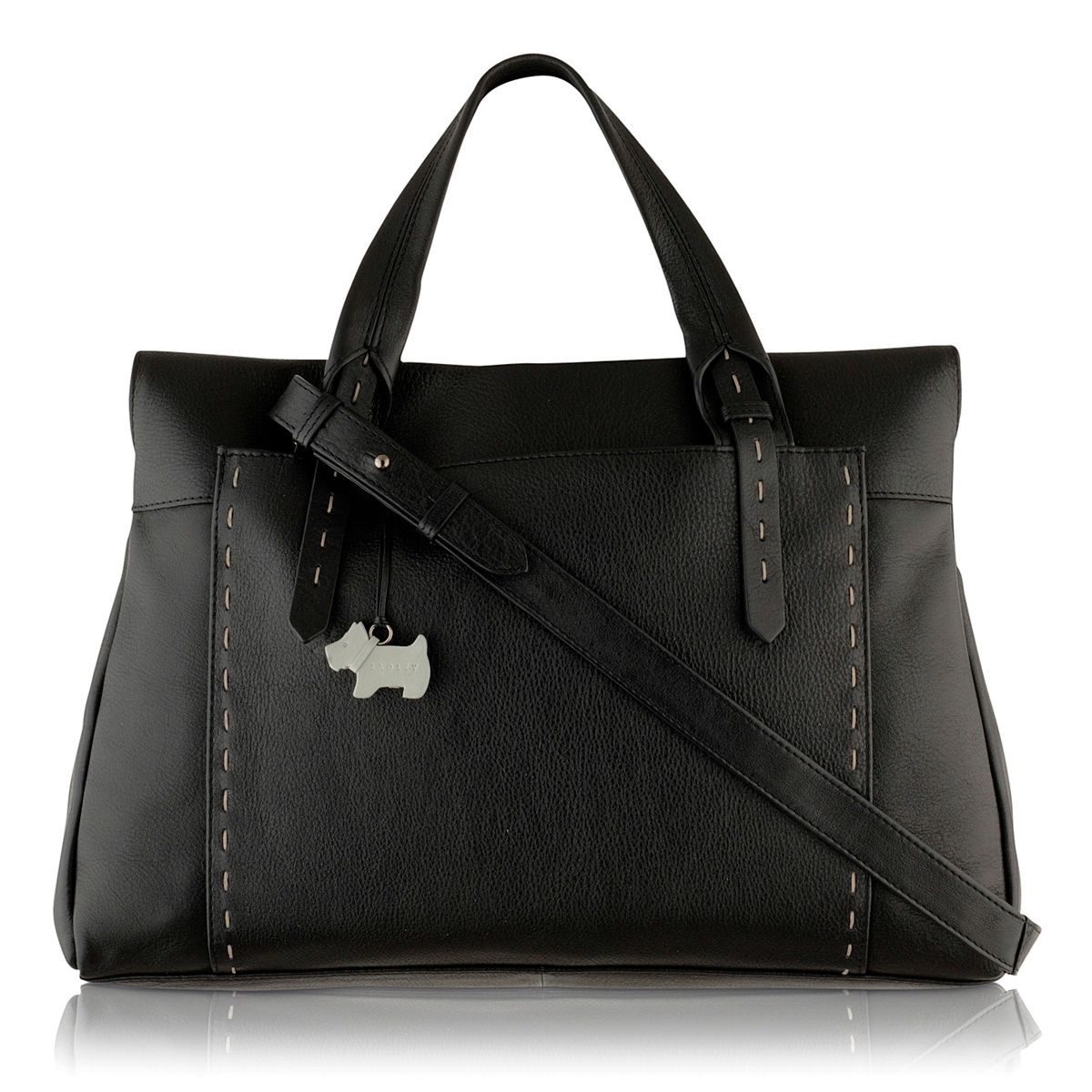 Radley Barnsley Large Black Crossbody Leather Tote Bag in Black | Lyst