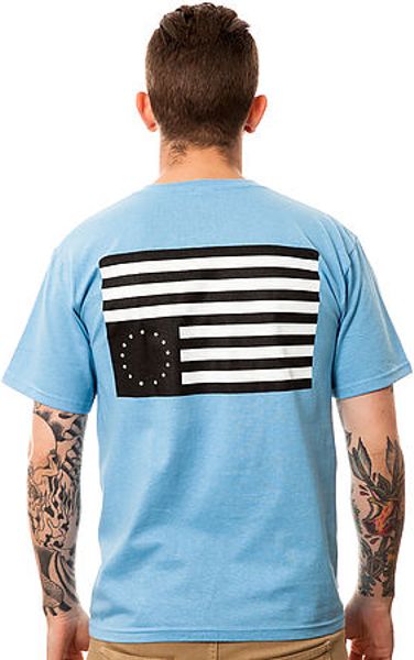 Blvck Scvle The Script Logo X Rebel Flag T Shirt In Blue For Men Lyst